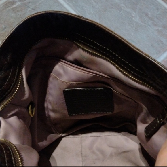 Coach 12674 Zoe Jaquard & Leather Signature Hobo Shoulder Bag - Picture 7 of 12